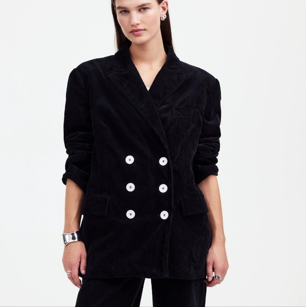 Alexa Chung for Madewell Double-Breasted Blazer in Corduroy size 8 NWT